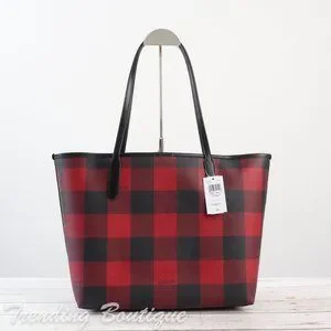 Coach avenue tote black red hotsell